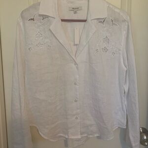 Madewell White Long Sleeve Button Down Shirt